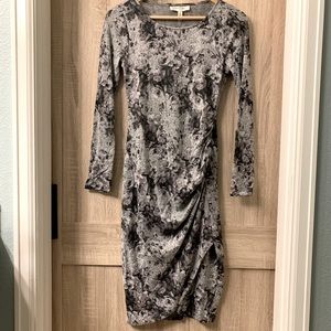 Motherhood Maternity Gray Floral Bodycon Dress